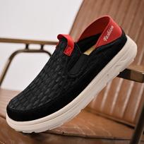 FashionMale Comfortable Walking Shoe All-match Mens Breathable Loafers Brand Mens Slip on Footwear Classic Men Casual Driving Shoes 38 juoda