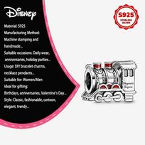 New  925 Silver Winnie & Stitch Charms for Bracelet Necklace DIY Jewelry Gifts Holiday Party