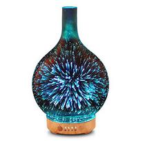 3D Firework Glass Vase Shape Air Humidifier with 7 Color Led Night Light Ultrasonic Aroma Essential Oil Diffuser Mist Maker balta