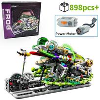 Mechanical Frog Building Blocks STEM Toy Jumping Robot Model Kit with Movable Legs & Gears 898PCS Educational Gift for Kid with box