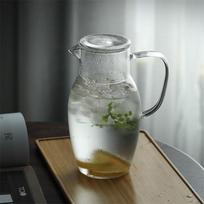 Japanese Large-capacity Hammer Pattern Glass Cold Kettle Lemon Water Bottle Heat-resistant Glass Juice Drink Jug Home Pitcher 1500ml