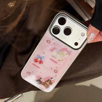 Pink Dream Pony Phone Case for iPhone 13-17 Series with Gilded Magnetic Bracket 17 Pro Max