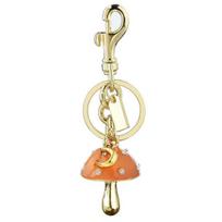 Keychain Pendant Rhinestones Inlaid Mushroom Shape Key Holder with Thickened Metal Lobster Clasp Bag Accessory geltona