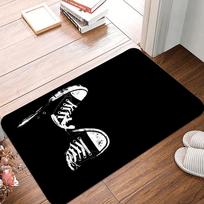 Black and White Sneakers Graphic Area Mat Retro Shoes Design Non - Slip Floor Rug for Entryway Living Room Bedroom Decor Gift 40x60cm
