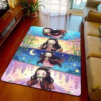 Nezuko Anime Floor Mat Rug Carpet Non Slip Soft Area Rug Bedroom Living Room Home Decorative -QJY 60x90cm