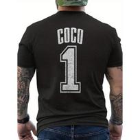 Men's Coco Supporter #1 Biggest Fan T-Shirt with Iconic Back Print - COCO Text & Number 1 Design, Breathable Cotton Casual Shirt for Casual Attire, S juoda