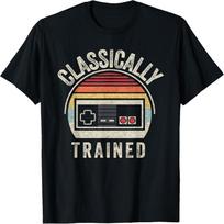 Retro Vintage Classically Trained Video Game Adult T-Shirt S įvairiaspalvis