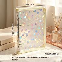 A5 Laser Star Zipper Binder Collect Book Refill Organizer Diy Journal Dairy Transparent Kpop Idol Photo Album Kawaii Stationery J