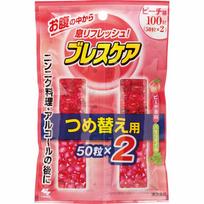 Entry all items P5 times. Free shipping Nekoposu Breath Care Peach refill 100 tablets Kobayashi Pharmaceutical/oral odor/bad prevention Up 12 can be