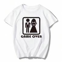 Short Sleeve T-Shirt Funny Game Over Bride New Bachelorette Party Fashionable Casual Versatile Printed Shirt S įvairiaspalvis