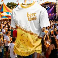 Men's Summer Casual Short Sleeve T Shirt Oktoberfest Print Comfortable Lightweight Breathable Tee for Outdoor Activities XXXL geltona
