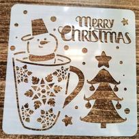1PC Christmas Style Stencil Spray Painting Template Cute Cartoon Snowman Santa Claus DIY Wall Window Decor Graffiti Drawing Tool