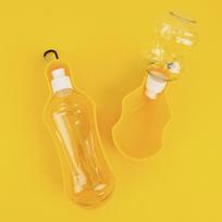 250/500ML Šuns vandens buteliukas Sulankstomas gertuvė Plastikinis nešiojamas vandens buteliukas Augintiniams Lauko kelionės Geriamojo vandens tiektuvas Dubenėlis šunims (YELLOW,S-250ml) geltona