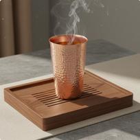 Chinese Kung Fu Teacup Compact Design Hammered Copper Cup Sturdy for Tea