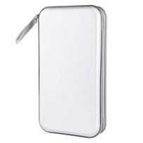 80 Capacity CD Case Holder Storage CD Case Wallet DVD Case Holder DVD Case  CD/DVD Album balta