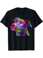 American Pitbull Terrier Pop Art Portrait For Dog Owners T-Shirt S įvairiaspalvis
