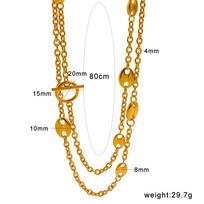 MeiShiDuo Minimalist Gold-Plated Titanium Pig Nose Necklace auksas