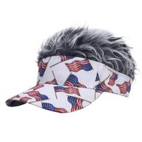 Star-Spangled Flag Striped Wig Baseball Cap - Popular Flat Cap M (56-58cm) 1 spalva