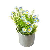 Realistic Simulation Green Plant Bonsai Lifelike Fake Chrysanthemum  Outdoor Garden Decor mėlyna