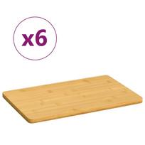 Vidaxl Talerze Śniadaniowe, 6 Szt., 22X14X0,8 Cm, Bambus