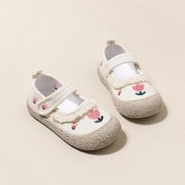 2026 Cute Velcro Canvas Skate Shoes for Girls - Soft Sole, Square Toe, Spring Collection 22 beveik baltos spalvos