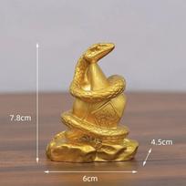 2025 New Year Gold Feng Shui Snake Lion Statue Figurine Coin Money Wealth Luck Spring Festival Home Decoration Small Ornament