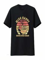 Miso Happy Udon Even Know T Shirt Japanese Noodle Cuisine Soup Raunisex For Food Lovers Vintage Washed Streetwear Graphic S įvairiaspalvis
