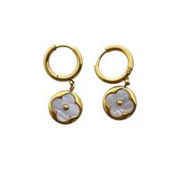 2022 Trendy Four-Leaf Clover Titanium Steel Earrings: High-End Design with Luxury Charm