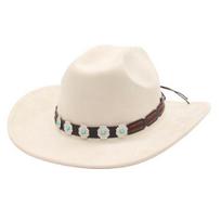 Western Cowboy Hat for Men And Women Shapeable Wide Brim Cowgirl Hat smėlis