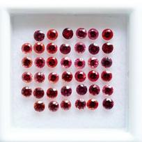 50 Pcs Lot Natural Red Ruby Round Cut 5x5mm Certified Loose Gemstones 5 mm approx raudona