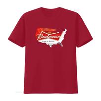 New Budweiser Bud Beer American Mens T Shirt King of Beers Design vintage Washed graphic Top For Everyday Wear Breathable S