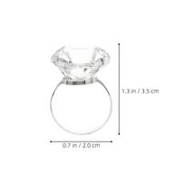 2/3/4/6/8cm Artificial Glass Crystal Ring Simulation Ring Wedding Engagement Props Decoration Jewelry Gifts