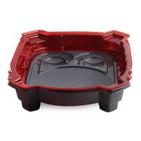 Rectangular Plastic Battle Arena with Raised Sides and Reinforced Corners for Spinning Top Games and Activities raudona