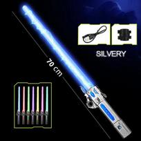Vibrant Children Multi-Colored Glowing Sword Toys Telescopic Music Laser Sword 2-In-1 Rotating Decompression Toy Light Sword Kids Adult Toys