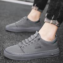 Luxury Men's Breathable Ice Silk Cloth Canvas Comfortable Sneakers for Outdoor Tennis and Walking 38 pilka spalva