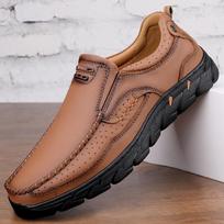 Non Slip Soft Soled Leather Casual Outdoor Walking Shoes for Men Comfortable Breathable Lightweight 39 ruda