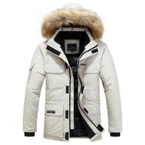 Men Parkas Coat Windbreaker Big Pockets Winter Parkas Men Thicken Coat Fur Hooded Jacket Overcoat Keep Warm Male M balta