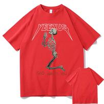 New God Wants You Kanye West Double Sided Print Tshirt Streetwear Skull Graphic Tshirts Unisex Women HipHop T Shirt Unisex Tops Tees S