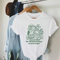 Funny Mushroom T-Shirts Short Sleeve Hippie Vintage Fungi Lover T Shirt Cute Mycology Graphic Tees Wounisex Cottagecore Clothes S įvairiaspalvis