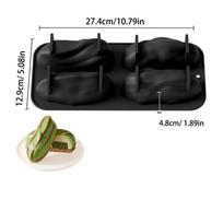 Pistachios Shape Silicone Chocolate Mold Food Grade 4 Cell Cake Mould for Gourmet Pastry Making juoda