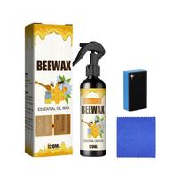Beeswax Essential Oil Wax 120ml Wood Care Spray with Cleaning Sponge and Microfiber Cloth Set for Wooden Furniture Maintenance and Surface Protection one size geltona