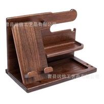 Soporte de madera creativo para teléfono, auriculares, reloj y organizador de escritorio multifuncional