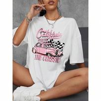 Y2K Summer Clothing Caliper Letter Print Wounisex's Vintage Cotton T-Shirt Classic Style Harajuku Style Creative Summer Street Retr S įvairiaspalvis