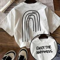 Letter Print T-Shirt, Short Sleeve Crew Neck Casual Top For Summer & Spring, Wounisex's Clothing S įvairiaspalvis