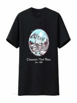 Chamonix  T Shirt Skiing Snowboarding Adventure France Vintage Washed Fashion Comfortable Graphic Slightly Versatile S įvairiaspalvis