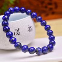 High-Grade Blue Lapis Lazuli Bracelet: Genuine Raw Ore, Hydrating & Elegant Gift for Men and Women 6mm (approx. 30 beads)