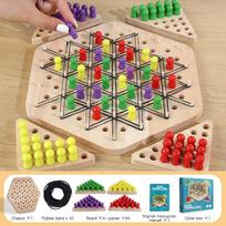 Multiplayer Party Battle Game Wooden Geometric Interlocking Chess Tabletop Game New Chain Geometry Chess Family Interactive Game