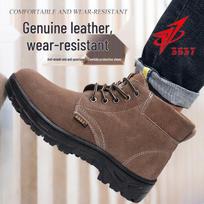 Men's Steel Toe Labor Protection Shoes - Anti-smash, Anti-puncture, Anti-scald Safety Shoes for Welding and Construction Sites. 38