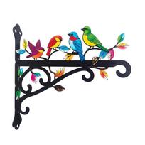 Iron Art Wall-mounted Hanger Rustic Style Bird Cage Rack Flower Basket Holder  Home Decoration Style A