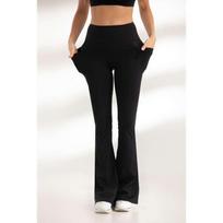 High Waist Butt-Lifting Nude Yoga Flare Pants for Running & Fitness Medium